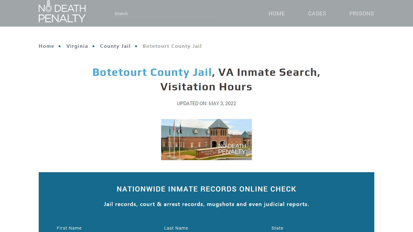 Botetourt County Jail, VA Inmate Search, Visitation Hours
